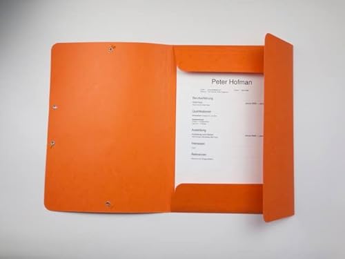 10 Stück Pressboard-Ordner A4 orange, Mappe mit Gummiband Presspan, Premium Ordnungsmappe Mappe mit Gummiband, aus Pressspan-karton 330 g/m2 von BIGO
