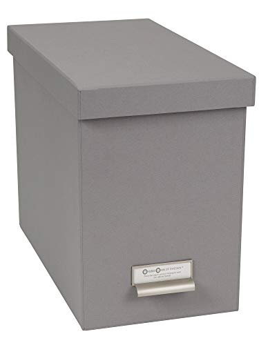 BIGSO BOX OF SWEDEN Johan Hängeregisterbox mit Deckel – stilvolle Archivschachtel inklusive 8 Hängehefter – Hängemappenbox aus Faserplatte und Papier – grau von BIGSO BOX OF SWEDEN
