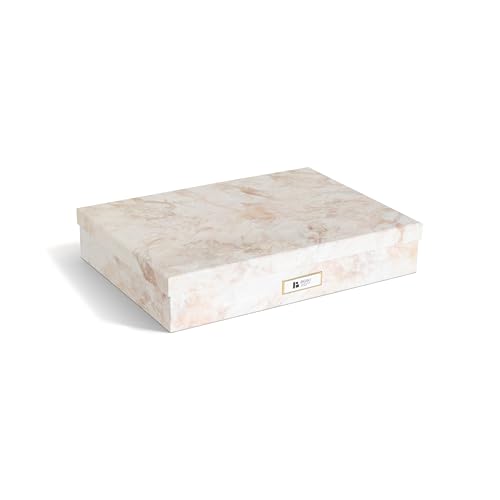 BIGSO SVERKER Dokumentenbox für Unterlagen im A3-Format – Schreibtischablage mit Deckel und Griff – Aufbewahrungsbox aus Faserplatte und Papier – beige von BIGSO BOX OF SWEDEN
