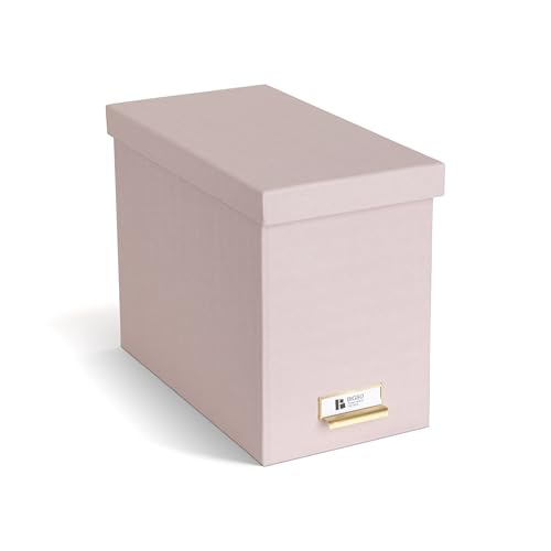 BIGSO JOHAN Hängeregisterbox mit Deckel – stilvolle Archivschachtel inklusive 8 Hängehefter – Hängemappenbox aus 100% recycelter Faserplatte und Papier in stilvoller Leinenoptik – rosa von BIGSO BOX OF SWEDEN