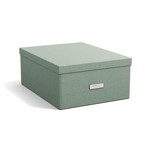 BIGSO KATRIN große Aufbewahrungsbox mit Deckel – stabiler Organizer aus Faserplatte und Papier in Leinenoptik – praktische Faltbox mit Etikettenrahmen – mintgrün BIGSO KATRIN große Aufbewahrungsbox mit Deckel – stabiler Organizer aus Faserplatte und Papier in Leinenoptik – praktische Faltbox mit Etikettenrahmen – mintgrün von BIGSO BOX OF SWEDEN