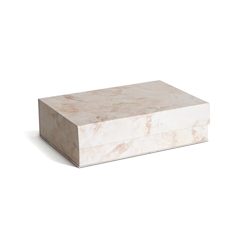 BIGSO KIAN 3er-Set Aufbewahrungsboxen mit Scharnierdeckel und Magnetverschluss – stapelbare Ordnungsbox mit Deckel – Aufbewahrungskisten aus Faserplatte und Papier – beige marmor BIGSO KIAN 3er-Set Aufbewahrungsboxen mit Scharnierdeckel und Magnetverschluss – stapelbare Ordnungsbox mit Deckel – Aufbewahrungskisten aus Faserplatte und Papier – beige marmor von BIGSO BOX OF SWEDEN