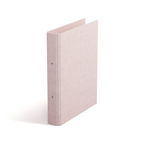 BIGSO RINGO Ringbuch mit 2 Ringen – schmaler Ordner aus 100% recycelter Faserplatte und Papier mit Leinenoptik – Ringhefter für Dokumente, Klarsichthüllen oder Trennblätter – rosa von BIGSO BOX OF SWEDEN