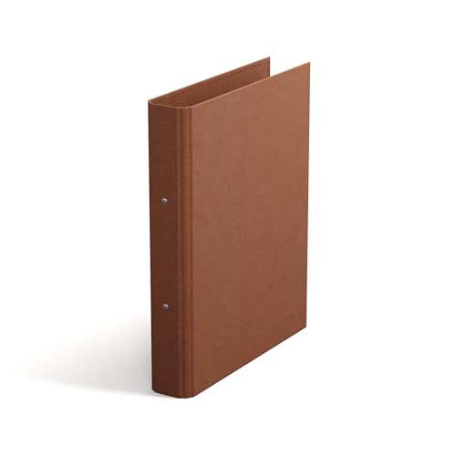 BIGSO RINGO Ringbuch mit 2 Ringen – schmaler Ordner aus 100% recycelter Faserplatte und Papier mit Leinenoptik – Ringhefter für Dokumente, Klarsichthüllen oder Trennblätter – sienna von BIGSO BOX OF SWEDEN
