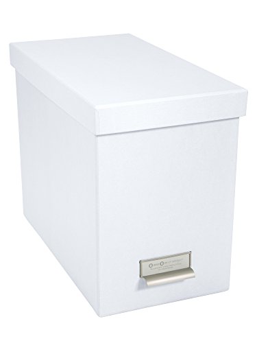 BIGSO BOX OF SWEDEN JOHAN Hängeregisterbox mit Deckel – stilvolle Archivschachtel inklusive 8 Hängehefter – Hängemappenbox aus Faserplatte und Papier – weiß von BIGSO BOX OF SWEDEN