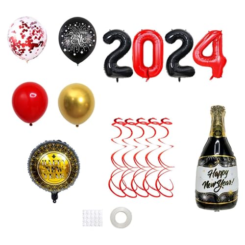 2024 Frohes Neues Jahr Ballon Dekorationsset Ballon Neujahrsparty Fotoautomaten Requisiten Frohes Neues Jahr von BIGULA