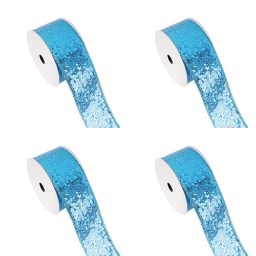 4 Stück Weihnachten Schmetterling Bowknot Bänder für Feste Baumschmuck Polyester Pailletten Seidenband Dekoband 4 Stück Weihnachten Schmetterling Bowknot Bänder für Feste Baumschmuck Polyester Pailletten Seidenband Dekoband von BIGULA