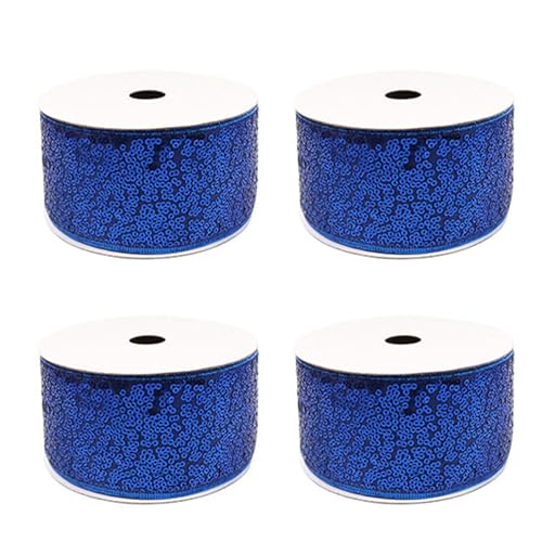 4 Stück Weihnachten Schmetterling Bowknot Bänder für Feste Baumschmuck Polyester Pailletten Seidenband Dekoband 4 Stück Weihnachten Schmetterling Bowknot Bänder für Feste Baumschmuck Polyester Pailletten Seidenband Dekoband von BIGULA