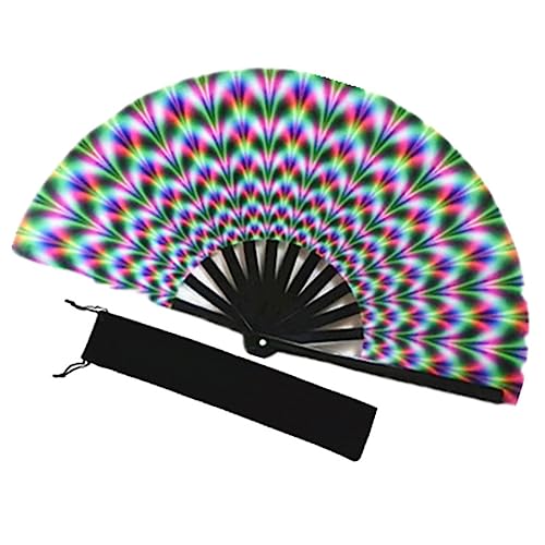 BIGULA Großer Faltbarer Handfächer für Frauen fluoreszierender chinesischer japanischer Bambus Festival-Fächer mit Tasche Geschenk für Tanzaufführungen 1 Stück Faltbarer Fächer mit Tasche BIGULA Großer Faltbarer Handfächer für Frauen fluoreszierender chinesischer japanischer Bambus Festival-Fächer mit Tasche Geschenk für Tanzaufführungen 1 Stück Faltbarer Fächer mit Tasche von BIGULA