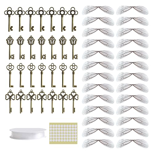 BIGULA Vintage-Skelett-Schlüssel, fliegend für Schlüssel, mit 28 x realistischen Effekten, für Zimmer, Hochzeit, Party, Dekoration BIGULA Vintage-Skelett-Schlüssel, fliegend für Schlüssel, mit 28 x realistischen Effekten, für Zimmer, Hochzeit, Party, Dekoration von BIGULA