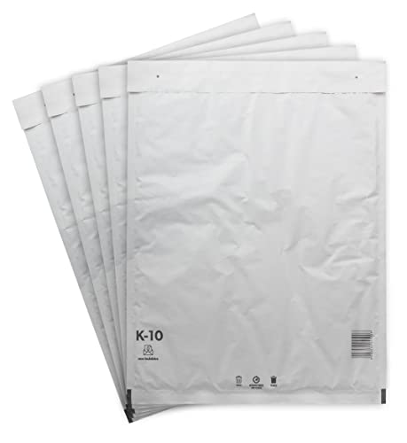 10 Luftpolsterversandtaschen Luftpolstertaschen Umschläge Polsterumschlag Versandtaschen Luftpolsterumschläge Gr. K/10 K10 weiß (370mm x 480 mm) von BIGtec