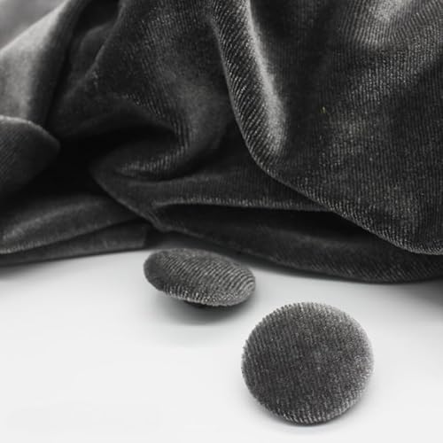 BIHOOA 10 Stück 10–28 mm goldfarbener Samt, runde Stoffknöpfe, mit Stoff überzogen, Samtknöpfe mit Metallschaft, Knöpfe für Kleidung, Basteln, Nähen von BIHOOA
