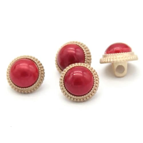 BIHOOA 10 Stück 11 mm runde rot-grün-goldene Metallschaft-Hemdknöpfe für Kleidung, Frauen, dekoratives Mini-DIY-Handwerk, Nähzubehör BIHOOA 10 Stück 11 mm runde rot-grün-goldene Metallschaft-Hemdknöpfe für Kleidung, Frauen, dekoratives Mini-DIY-Handwerk, Nähzubehör von BIHOOA