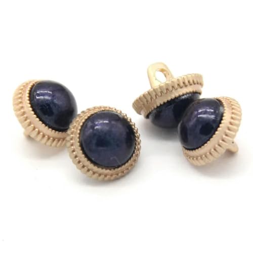 BIHOOA 10 Stück 12 mm runde Metallschaft-Hemd-Kunststoff-Perlenknöpfe für Kleidung, Frauen, dekoratives Mini-DIY-Handwerk, Nähzubehör von BIHOOA