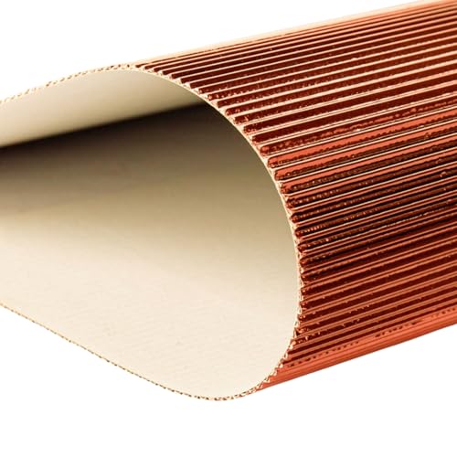 Metallische Wellpappbögen, 8 K, mehrfarbig, für Bastelprojekte, DIY-Schilder, 24,9 x 35,1 cm, Regenbogen-Rillenpapier, geriffelt, geriffelt, 10 Bögen (dunkelrot, 24,9 x 35,1 cm, 8 K) von BIIUVBUL