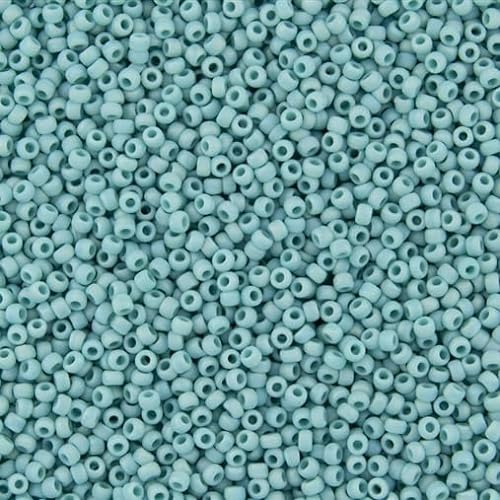 10 g TOHO Round Seed Beads Rocailles Japan Glass, size 11/0, Opaque Rainbow Frosted Turquoise # 413F von BIJOUX COMPONENTS