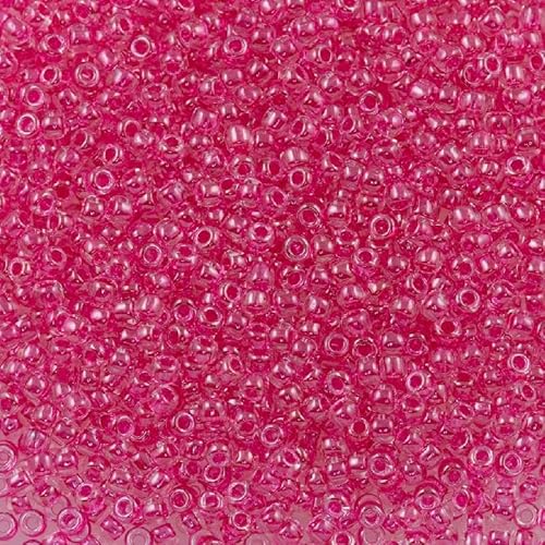 10 gramm TOHO Round Rocailles Seed Beads Japan 11/0 (2.2 mm) Inside Color Crystal/Fuchsia Lined Lined 350 von BIJOUX COMPONENTS