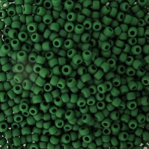 10 gramm TOHO Round Rocailles Seed Beads Japan 11/0 (2.2 mm) Opaque Frosted Pine Green 47HF von BIJOUX COMPONENTS
