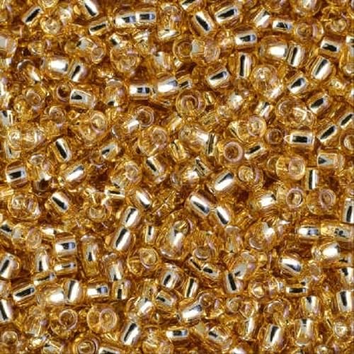 10 gramm TOHO Round Rocailles Seed Beads Japan 11/0 (2.2 mm) Silver Lined Light Topaz 22 von BIJOUX COMPONENTS