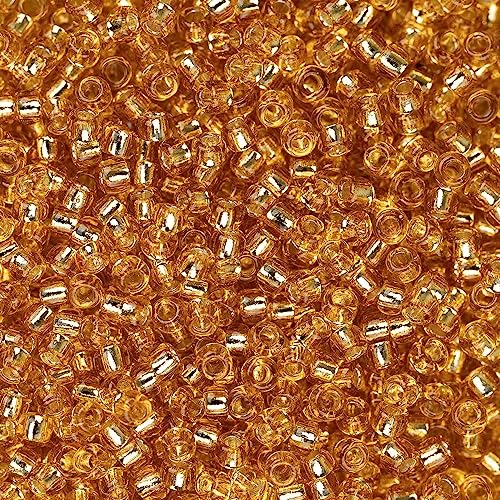 10 gramm TOHO Round Rocailles Seed Beads Japan 11/0 (2.2 mm) Silver Lined Med Topaz 22B von BIJOUX COMPONENTS