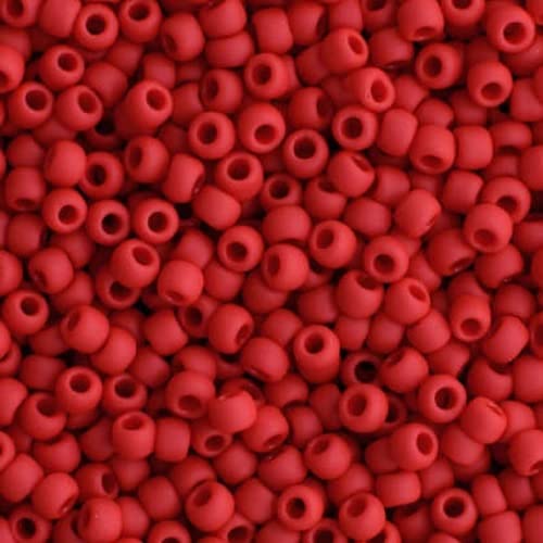 10 gramm TOHO Round Rocailles Seed Beads Japan 8/0 (3.1 mm) Opaque Frosted Cherry 45AF von BIJOUX COMPONENTS