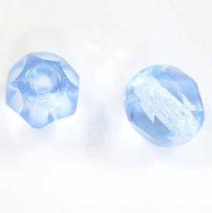 144 stück Faceted Fire Polished Glass Beads 6 mm Blue Transaprent 30020 von BIJOUX COMPONENTS