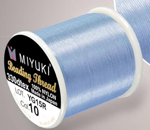 20m Miyuki Nylon Beading Thread Japan, size 0.2 mm (B), Light Blue LTBLUE von BIJOUX COMPONENTS