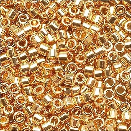 3 g Miyuki DELICA Seed Beads Rocailles Japan Glass, size 11/0, 24KT Gold Plated # DB0031 von BIJOUX COMPONENTS