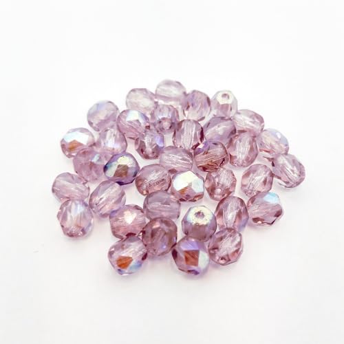36 stück Faceted Fire Polished Glass Beads 6 mm Amethyst AB von BIJOUX COMPONENTS