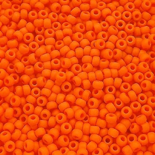 5 g TOHO Round Seed Beads Rocailles Japan Glass, size 15/0, Opaque Frosted Pumpkin # 50AF von BIJOUX COMPONENTS