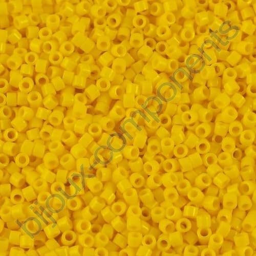 5 grams 11/0 (1.6 mm) Miyuki Delica Opaque Dark Yellow, size1,6 mm von BIJOUX COMPONENTS