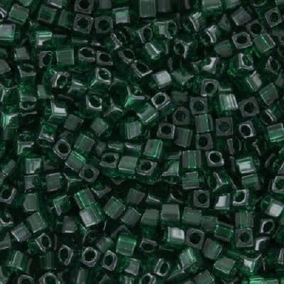 5g Miyuki Square Perlen Transparent Dark Emerald, 1.8 mm (Transparent Dark Emerald) von BIJOUX COMPONENTS