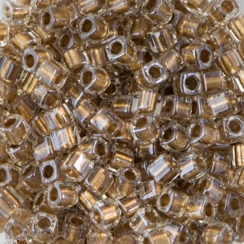 Miyuki square beads, Sparkling Gold Lined Crystal (#0234), 1,8 mm/1 mm, 5 g von BIJOUX COMPONENTS