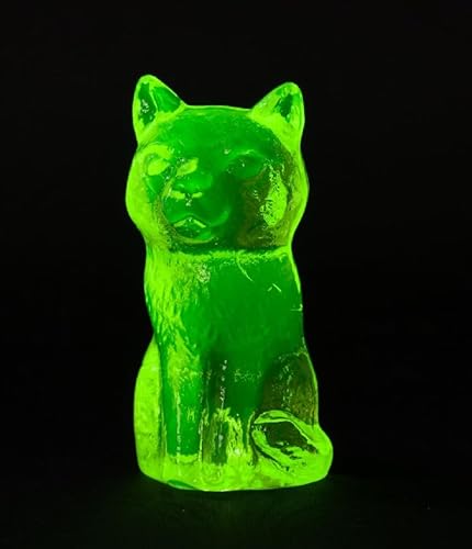 Unique uranium glass hand made decoration - cat, size 50x55x107mm, Czech Bohemian Glass, 1 pc Unique uranium glass hand made decoration - cat, size 50x55x107mm, Czech Bohemian Glass, 1 pc von BIJOUX COMPONENTS