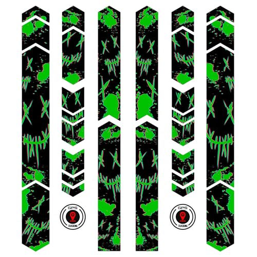 BIKE-label Fahrrad Sticker Set XL Rahmen Aufkleber 14-teilig green purge glitch X400121 von BIKE-label