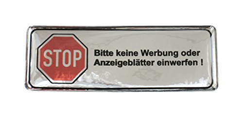 Bitte Keine Werbung 70x25 mm (Chrom Optik) von BIKE-label