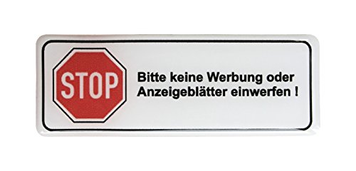 Bitte keine Werbung 70x25 mm (Weiss) von BIKE-label