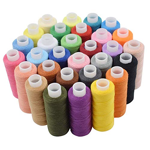 Bilieasy Nähgarnsatz 30 Stück für Hand- oder Maschinennähen 30 Farben, 227 m, Nähgarn, Nähzubehör, Quilting-Werkzeuge, Polyester-Stickgarn für Nähmaschinen-Handnähte Nähgarn von BILIEASY BE.EASY