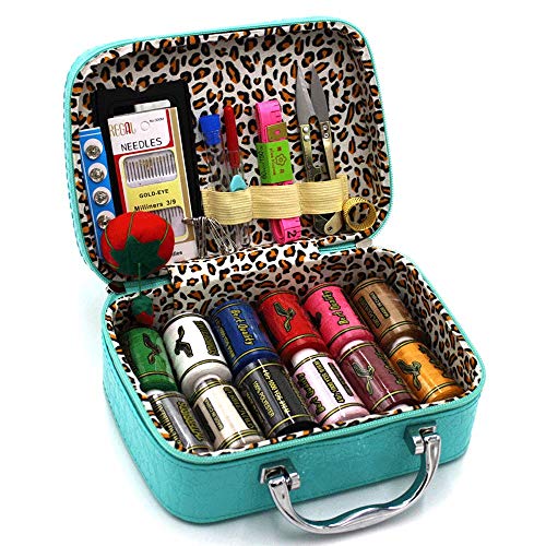 BILIEASY Nähset, 51-teiliges Mini-Nähset, Nähset für Erwachsene, Reise-Nähset (blau) von BILIEASY