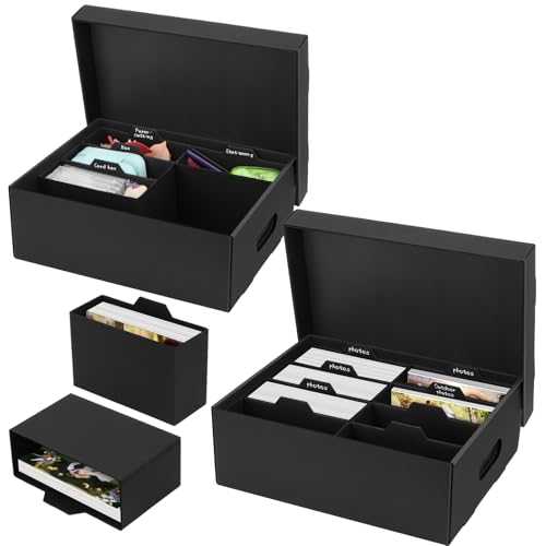 BILIPLE 2 Stück Fotoaufbewahrungsbox, Fotobox Aufbewahrungsbox mit Deckel für 10x15 cm Fotos, Aufbewahrungsboxen schwarz Fotoalben Foto-Organizer aus Pappe für Handwerk Aufkleber Foto BILIPLE 2 Stück Fotoaufbewahrungsbox, Fotobox Aufbewahrungsbox mit Deckel für 10x15 cm Fotos, Aufbewahrungsboxen schwarz Fotoalben Foto-Organizer aus Pappe für Handwerk Aufkleber Foto von BILIPLE