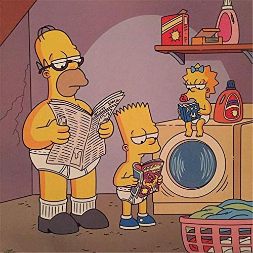 BILIVAN 5D DIY Full Diamond Painting Cartoon Bild The Simpsons Kreuzstich Diamant Kit Harz Strass Diamant Modern Home Dekoration (40 x 50 cm) von BILIVAN