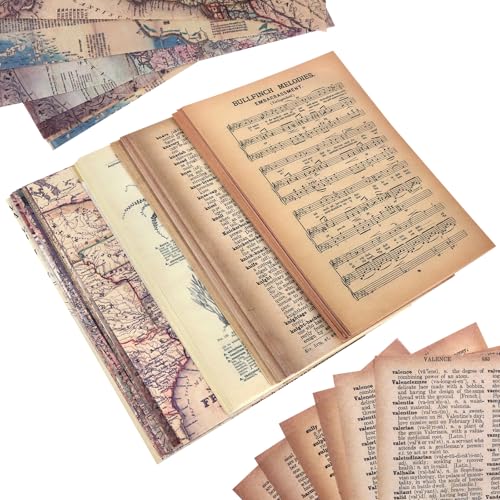 120 Stück Vintage Junk Journal Supplies Mega Bundle – Ephemera, Retro-Papiere & dekoratives Handwerk für DIY Journals, Scrapbooks & Buch-Themen-Party-Dekorationen (14 x 20 cm) von BILLIOTEAM