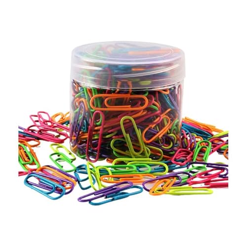 200 Stück 28 mm farbige Metall-Büroklammern, kreatives Lesezeichen, Büro, Schreibwaren, Cartoon, Anti-Rost, Nadeln, 200 Stück (200 Stück rosa) von BIMRTGXR