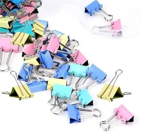 60 Stück Binder-Clips, farbige Binder-Clips, kleine Büroklammern, 15 mm, Büroklammern für Zuhause, Schule, Büro, Geschäft 60 Stück Binder-Clips, farbige Binder-Clips, kleine Büroklammern, 15 mm, Büroklammern für Zuhause, Schule, Büro, Geschäft von BIMRTGXR