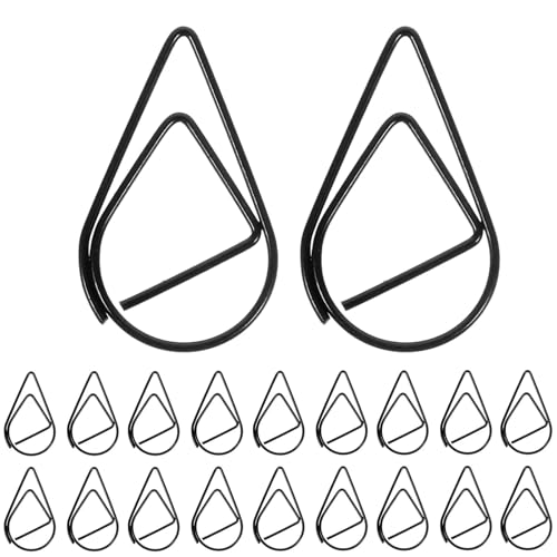 Büroklammern für Metallmaterial, Wassertropfenform, goldfarben, silberfarben, schwarz, 100 Stück Büroklammern für Metallmaterial, Wassertropfenform, goldfarben, silberfarben, schwarz, 100 Stück von BIMRTGXR