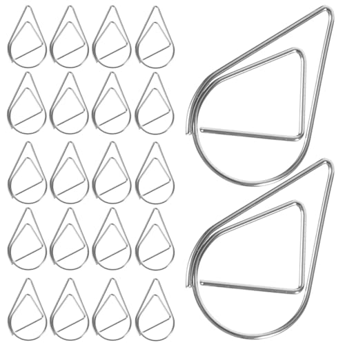 Büroklammern für Metallmaterial, Wassertropfenform, goldfarben, silberfarben, schwarz, Lesezeichen, Memo-Clips, 100 Stück (Silber) von BIMRTGXR