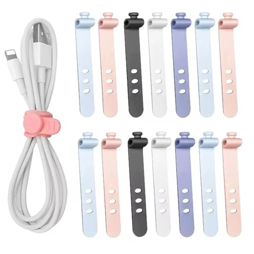 Handy-Kabel-Organizer, Kopfhörer-Clip, Ladekabel, Kabel-Management, 3 Löcher, Aufbewahrungshalter, Clips, Datenleitung, Spulenkurbel (1 x zufällig) von BIMRTGXR