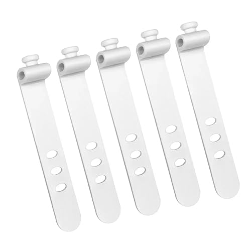 Handy-Kabel-Organizer, Kopfhörer-Clip, Ladekabel, Kabel-Management, 3 Löcher, Aufbewahrungshalter, Clips, Datenleitung, Spulenkurbel (5 x weiß) von BIMRTGXR