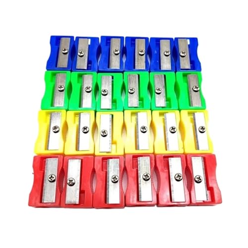 Kunststoff-Bleistiftspitzer, 1/5/12 Stück, Bonbonfarben, Standard-Bleistiftschneidemaschine, Schule, Bürobedarf, Schreibwaren (12 Stück) von BIMRTGXR