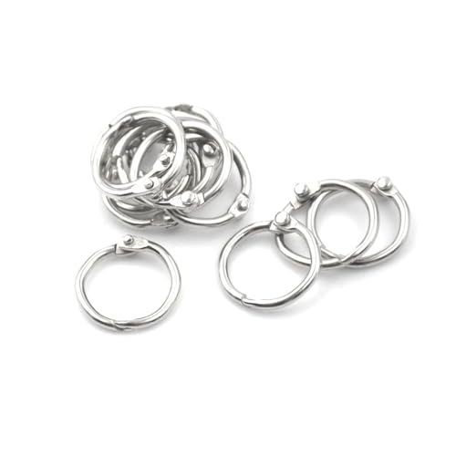 Metall-Ringbinder, Heftklammern, Alben, lose Blätter, 15–80 mm, lose Blätter, Schlüsselanhänger, Bürobindungszubehör, 50 Stück Metall-Ringbinder, Heftklammern, Alben, lose Blätter, 15–80 mm, lose Blätter, Schlüsselanhänger, Bürobindungszubehör, 50 Stück von BIMRTGXR